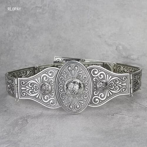 New Caucasus Bridal Belts Golden Wedding Dress Belts Luxury Wedding Sash Adjustable Long Chain Wedding Belts Women Sparkle Belt