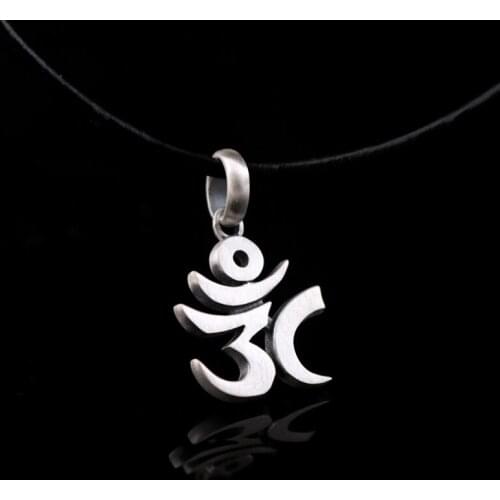 925 Sterling Silver Om Ohm Aum Yoga Namaste Pendant Charm Necklace Gift A2099