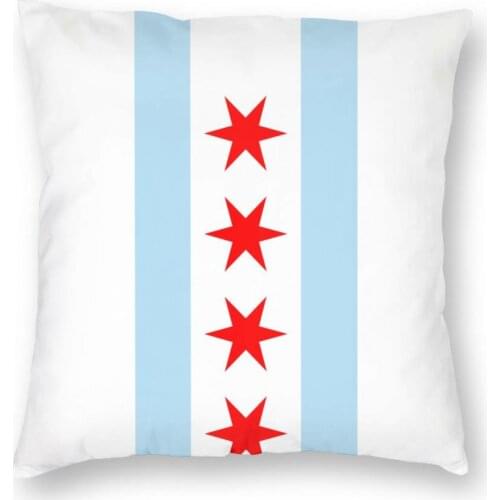 Patriotic Flag Of Chicago Travel Throw Pillow Cover Cushions for Sofa Awesome Pillowcover Home Decor