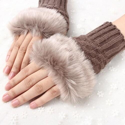 1 Pair Outdoor Winter Hand Warmer Breathable Girl Half Finger Gloves Mittens