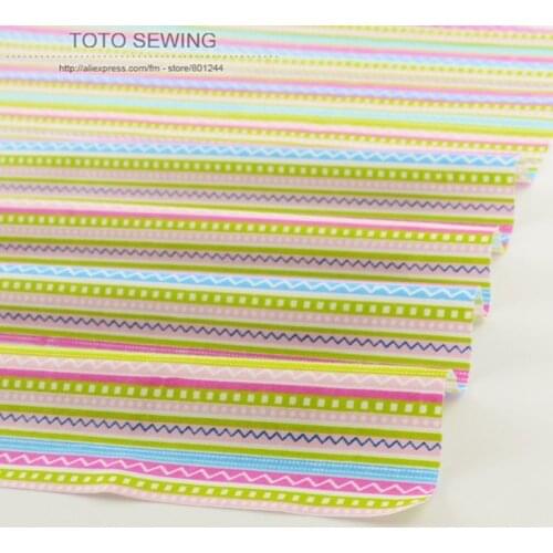 Printed strips patterns 50cmx160cm/piece cotton fabric tilda quilting sewing for baby bedding clothing tecido free shipping