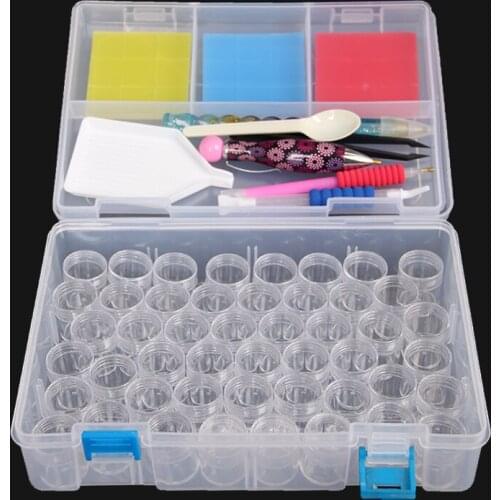 48 Grids Diamond Painting Accessories Container Box DIY Diamant Embroidery Mosaic Tools Bead Transparent Plastic Drill Storage