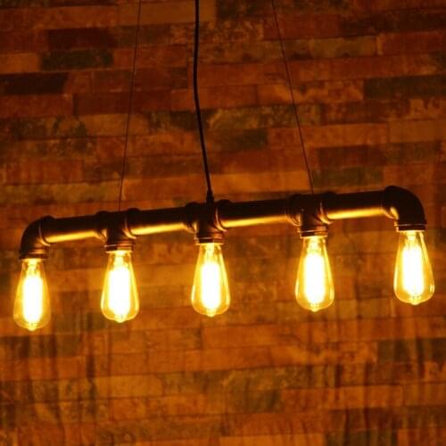 Retro loft rustic 5 head steam punk pendant lamp for kitchen bar cafe restaurant Pendant lights iron hanging light WJ620