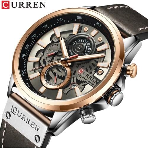 Luxury Watch Brand CURREN Men Military Sports Watches Mens Quartz Date Clock Man Casual Leather Wrist Watch Relogio Masculino