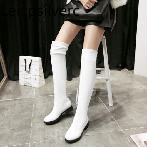 Womens Boots Autumn And Winter new style fashion Fang He High tube Autumn And Winter Womens High boots plus size 33-43