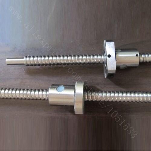 SFU01204 Z Axis High Precision T12 Ball Lead Screw With Nut, T8 Smooth Ends, Total Length 500mm for 3D Printer, CNC