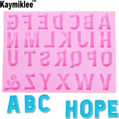 M941 DIY Uppercase Capital Letters Alphabet UV Resin Silicone Mold Fondant Chocolate Candy Gumpaste Lollipop Crystal Epoxy Soft