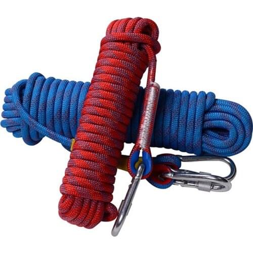 Rock Climbing Rope Tree Wall Climbing Equipment 10mm High Strength Outdoor Survival Fire Escape Safety Rope Climbing Accessory
