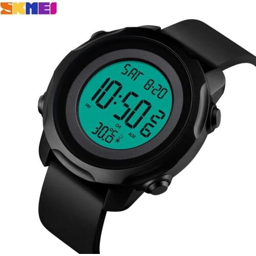 SKMEI Mens Watches Men Clock Watch Digital Sport Watch Chrono Calendar Electronic 50M Waterproof Body Temperature Measurement
