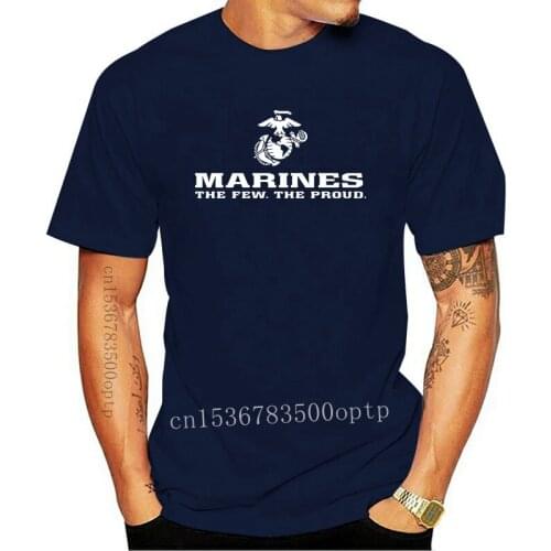 Tailored Shirts Marines The Few The Proud USMC Marine Corps Black T-Shirt USA LICENSED Men& Design O-Neck Short-Sleeve T Shirts
