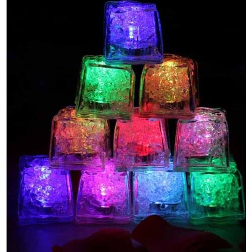 Ice Cube LED Light Multicolour Changing Decoration Liquid Sensor Water Submersible Lamp for Party Wedding Club Bar Wine Glass