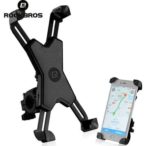 ROCKBROS Bicycle Phone Holder for IPhone for Huawei Mobile Phone Holder Motorcycle Bike Handlebar Clip Stand GPS Mount Bracket