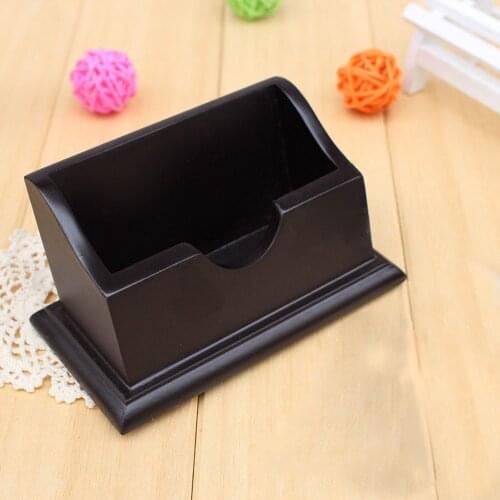 Waterproof Bank Credit Card Holder Wooden Business ID Name Organizer ID Card Case Storage Box Case For Desk Desktop