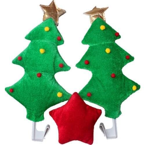 1Set Fashionable Design Christmas Party Fun Car Decoration Windows Cute Christmas Tree&Red Star Style Funny Decoration