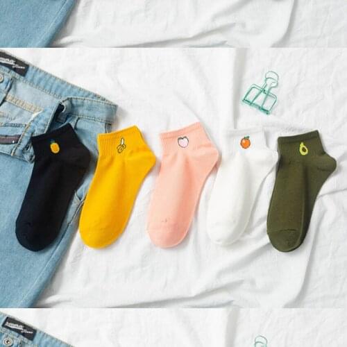 New female socks spring and autumn fruit Avocado breathable lovely pure cotton socks comfortable recommended bystore manager