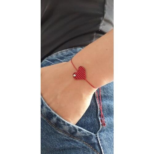 Winter Women Girl One Size Heart Macrame Handmade Bracelet