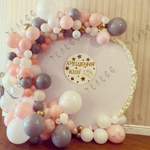 115Pcs Macaron Pink Wedding Anniversary Party Decoration Birthday Balloons Garland Arch Kit Kids 1St Pastel