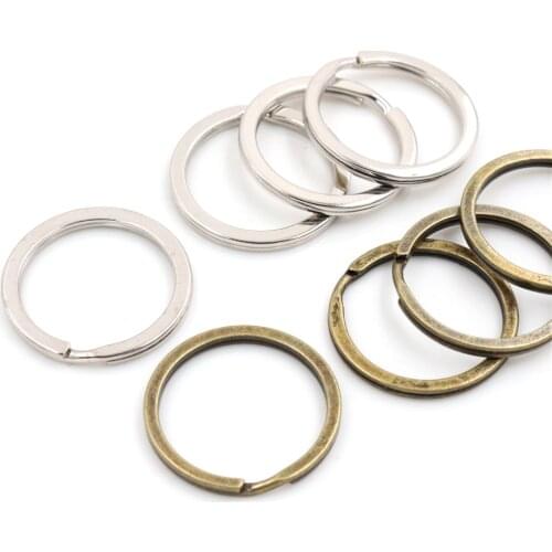 25mm 10pcs/lot Key Ring Key Chain Rhodium Bronze Colors Plated Loop Ring Keychain Keyrings Wholesale