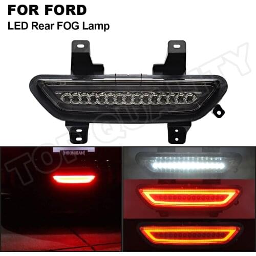 3-In-1 LED Red 4RD Brake Light Rear Fog Lamp White Back up Reverse Light For Ford Mustang 2015 2016 2017 Tail Fog Light