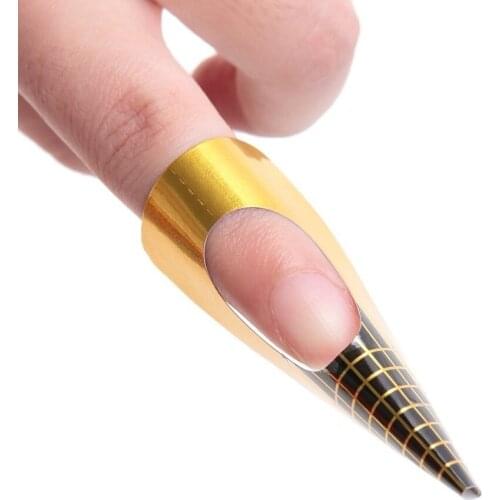 500pcs Gold Nail Guide Sticker Tape Nail Art Sculpting Extension Nails Forms Practical Nail Form DIY Tool UV Gel Styling Tool