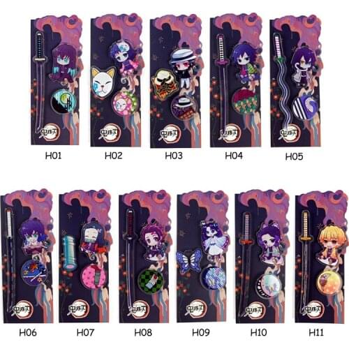 Anime Demon Slayer Brooch Trendy Cartoon Cosplay Acrylic for Bag Clothes