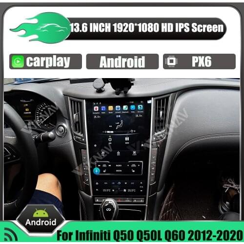 13.6 inch screen Android stereo car radio For Infiniti Q50L Q50S Q50 Q60 2015-2019 LHD Right Wheel Mark3.5 car multimedia player