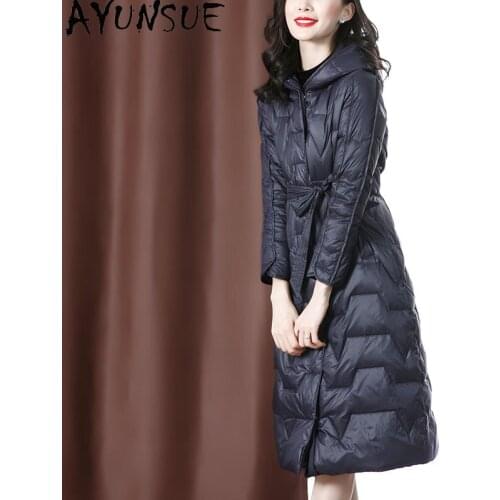 AYUNSUE Womens Winter Down Jackets 2020 Korean Style Coats Woman 90% White Duck Down Jacket Female Long Parkas Ropa Mujer
