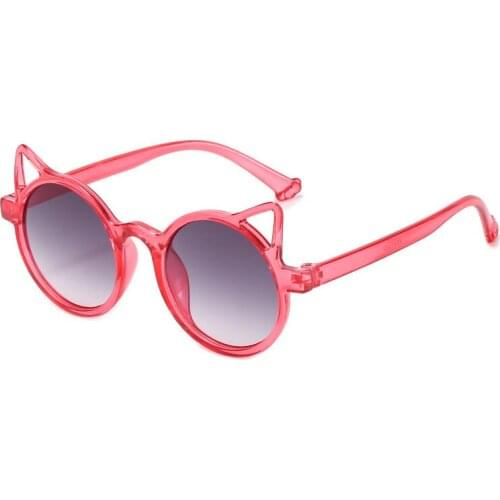 Children Boy Girl Cute Cartoon Cat Ears Shape Round Sunglasses Gift For Kids Vintage Sunglasses Eyewear Child Shades Gafas