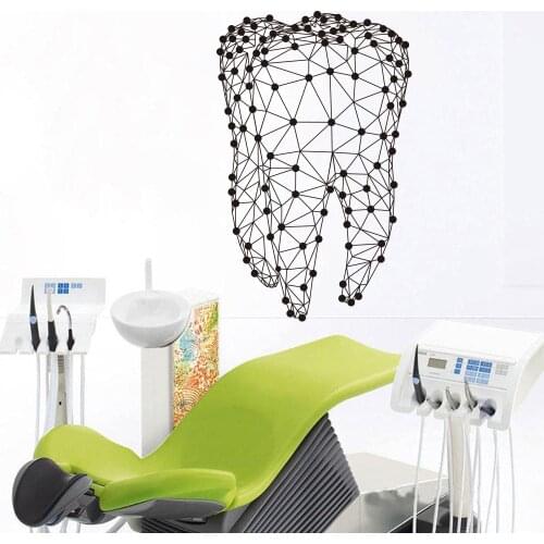 Geometric Teeth Dental Wall Decal Bathroom Dentist Dental Clinic Abstract Tooth Wall Sticker Dentist Clinic Vinyl Decor