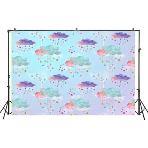 HUAYI Photography Background Cartoon Unicorn Princess Baby Shower Birthday Party Child Photocall Backdrop Photo StudioW-068