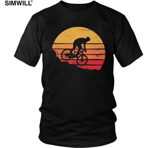 Classic Vintage Mountain Biking T Shirt Men Retro Outdoor MTB T-Shirt Short Sleeves Cotton Biker Gift Tee Fashion Summer Tshirt
