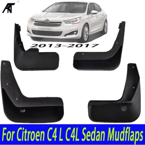 Set Molded Car Mud Flaps For Citroen C4 L C4L 2013-2017 Sedan Mudflaps Splash Guards Mud Flap Mudguards Fender 2014 2015 2016