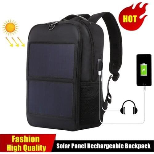 Multifunctional Solar Panel Power Charging Backpack Waterproof Mens Laptop Bag 18.5 inch USB Charging Travel Business Backpacks