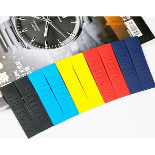 Male and female rubber strap accessories 22mm and 24mm are suitable for Breitling sports waterproof silicone black strap
