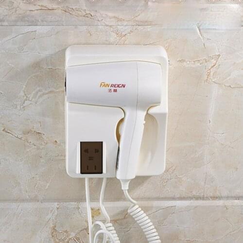 LF-D06 ABS Plastic Hotel Household Bathroom Wall-mounted Hair Dryer Hair Blower 1600W with 2 Gear Hot and Cold Wind