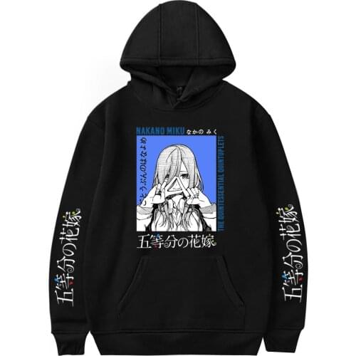 2021 New Print Comic The Quintessential Quintuplets Hoodies Men Sweatshirts Women Autumn Hoodie Boys Girls Black Pullovers