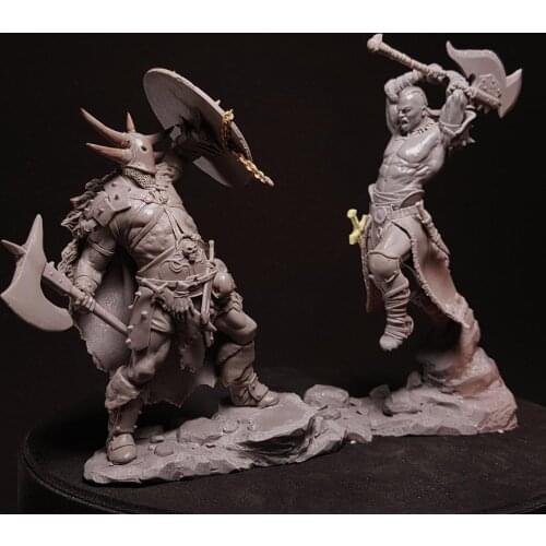 New Unassembled 1/24 75MM ancient Orc stand Battle 75mm include 2 Resin Figure Unpainted Model Kit
