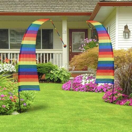 Rainbow Feather Flag & Pole Kit,Festival Flag Commercial Advertising PromotionBeach Sign Outdoor Decoration Sports Event Display