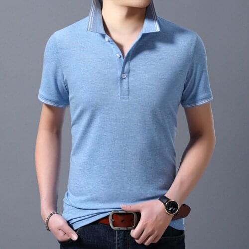 Cotton Good Quality Mens Polo 2020 Fashion Summer New Short Sleeve turndown collar Shirt Solid Male Polos E3357