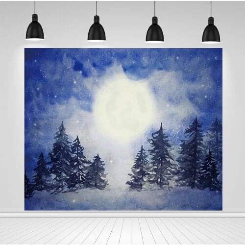 Scopiso Moon Night Forest Dark Sky Photography Backdrops Newborn Baby Shower Portrait Backgrounds For Photo Studio