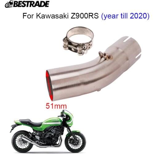 Mid Pipe For Kawasaki Z900RS Until 2020 Motorcycle Middle Link Pipe Connector Tube Exhaust Section Tips Stainless Steel