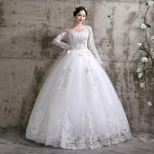 Wedding Dress 2021 New Birde Long Sleeve Ball Gown Luxury Lace Wedding Dresses Vestido De Noiva Robe De Mariee Plus Size