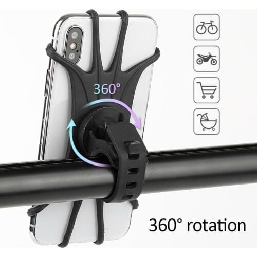 Universal Motocycle Bicycle Mobile Phone holder for iPhone 12 11 pro max Silicone Bike Handlebar Stand Mount GPS Clip Bracket