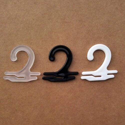 1000pcs Plastic Sock Hangers PP Socks Hook Portable Hanger for Stocking Packaging Black White Translucent