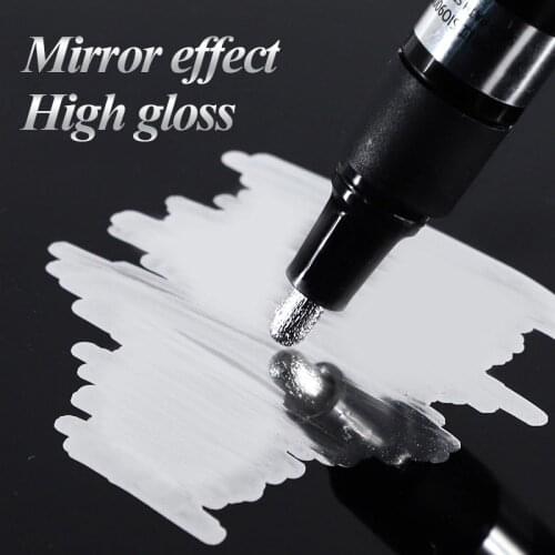 SIPA Mirror Chrome Plated Marker 2.0/3.0mm Silver Reflective Bright Waterproof Ink Discharge Long Lasting DIY School Supplies