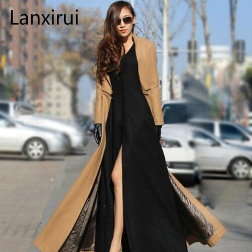 Plus Size S- 2XL New Fashion Female Over Coat Women Long Winter Overcoat Zipper Separable Jacket Manteau