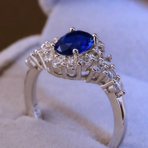 CAOSHI Dark Blue Cubic Zirconia Ring for Women Engagement Band Daily Collocation Finger Accessories Christmas Gift Wholesale