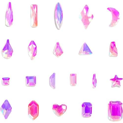 100Pcs Nail Sequins Mocha Moonlight White Color Nail Bling Charms 3D Glass Nail Accessories For DIY Nail Art Decorations