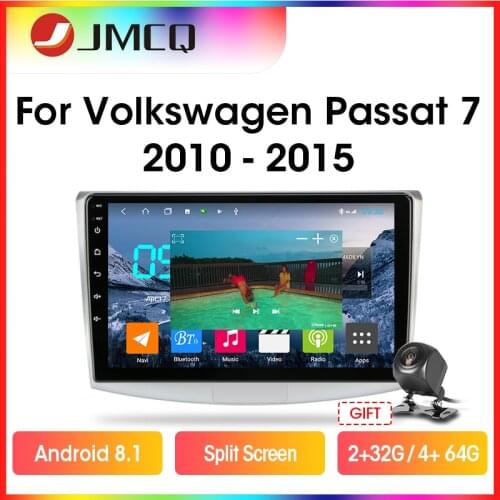 JMCQ T9 DSP RDS 4+64G For VW Volkswagen Passat B7 B6 2010-2015 Android 9.0 Car Radio 2 din GPS Navigaion Multimedia Video Player