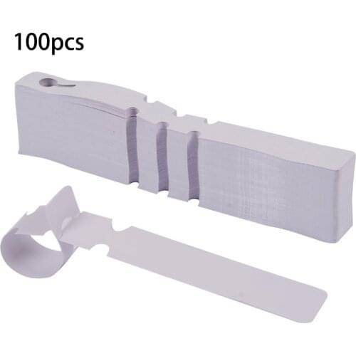 100 Pcs White Plastic Plant Tree Tags Nursery Garden Lables 2x20cm Wrap Around Hanging Tags Nursery Garden Stakes Large Writing